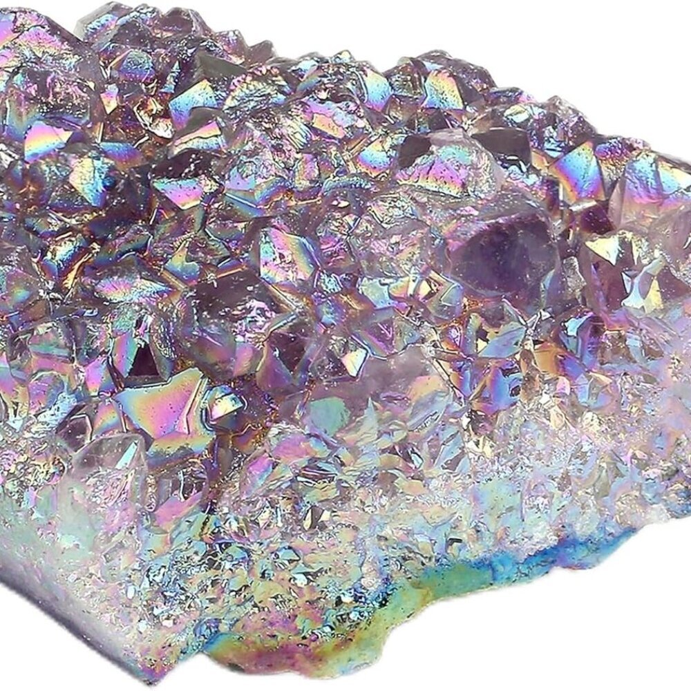 Angel Aura Amethyst Crystal Clusters Geode Titanium Bonded Amethyst Crystal Gem